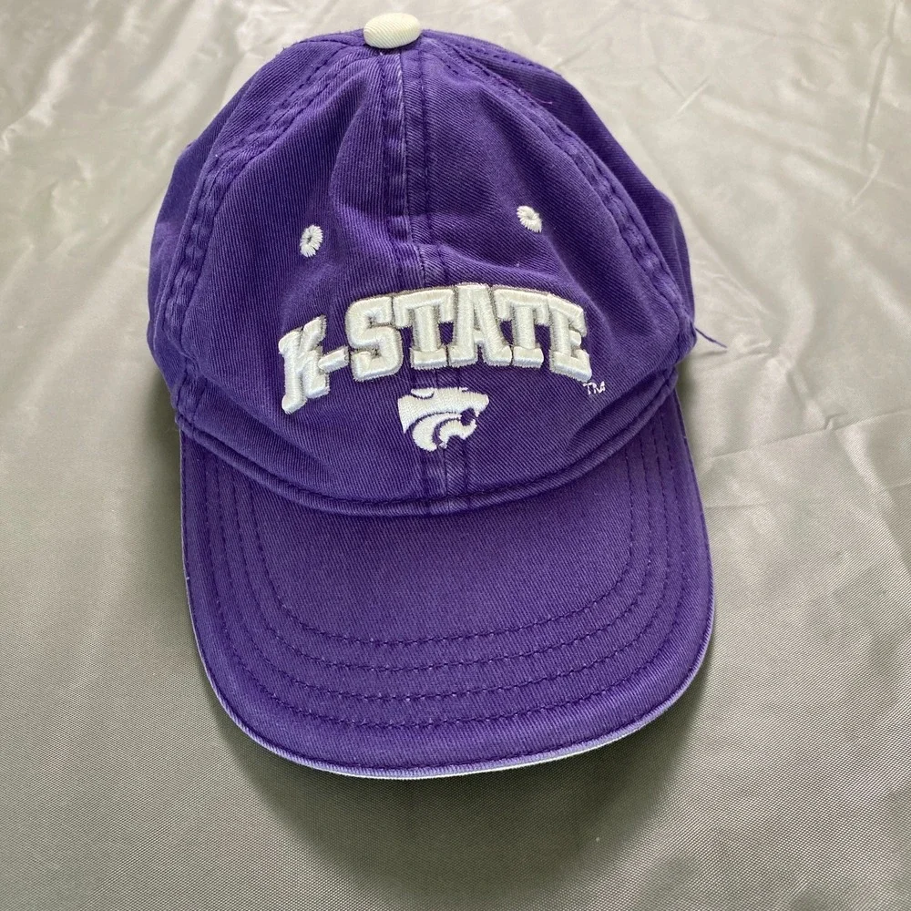 K-STATE infant/toddler hats. Lot of 2. Purple w/White‎ embroidered logo
